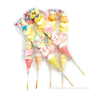 Multi color soft jelly animation barbecue shape lollipop candy